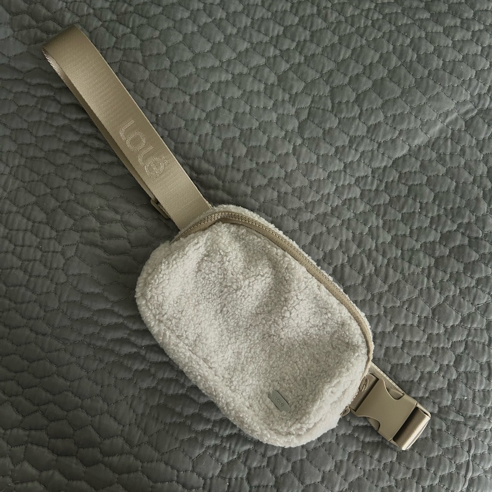 Cream Sherpa Belt Bag